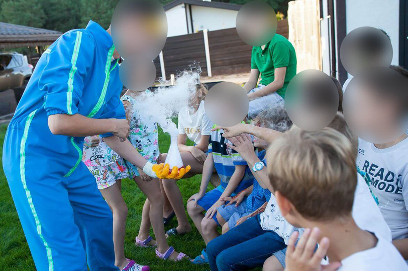 Научное, химическое шоу на даче